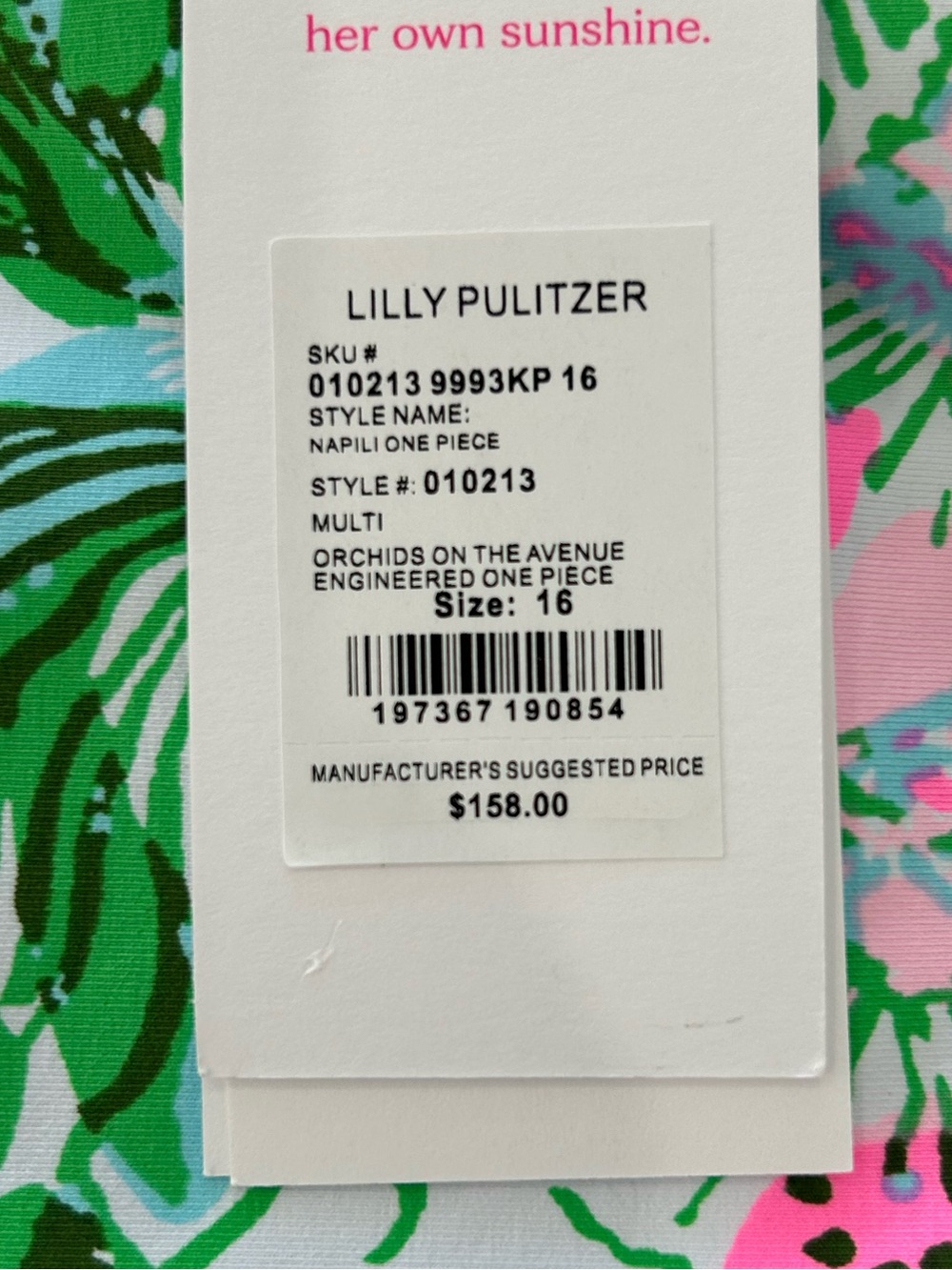 🏖️Island Breeze🏖️ NWT Lilly Pulitzer One Piece Swimsuit Sz 16 - Picture 2 of 7